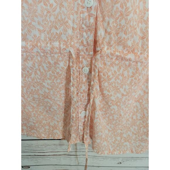 Columbia Pink Camp Henry II Floral Button Down Shirt Roll Tab Women's Medium - Picture 8 of 9